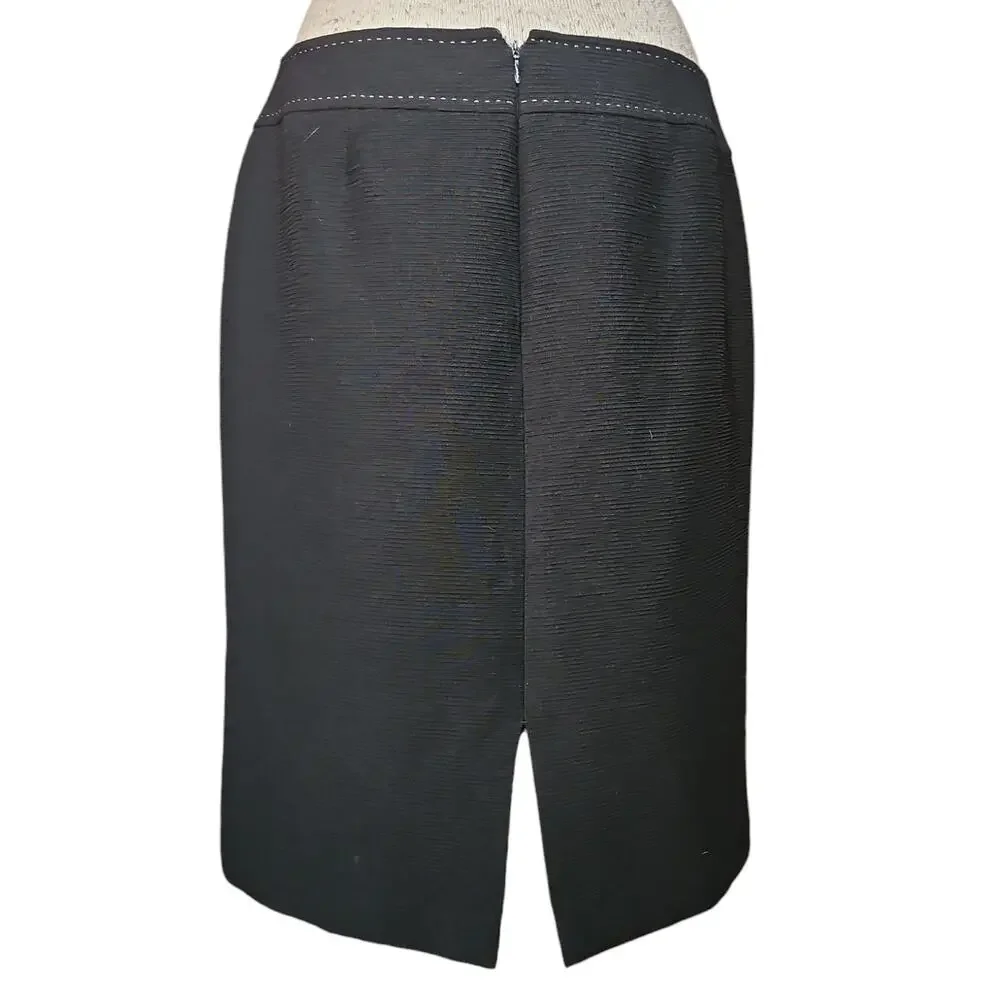 Tahari Arthur S. Levine Black Knee Length Pencil Skirt Size 10